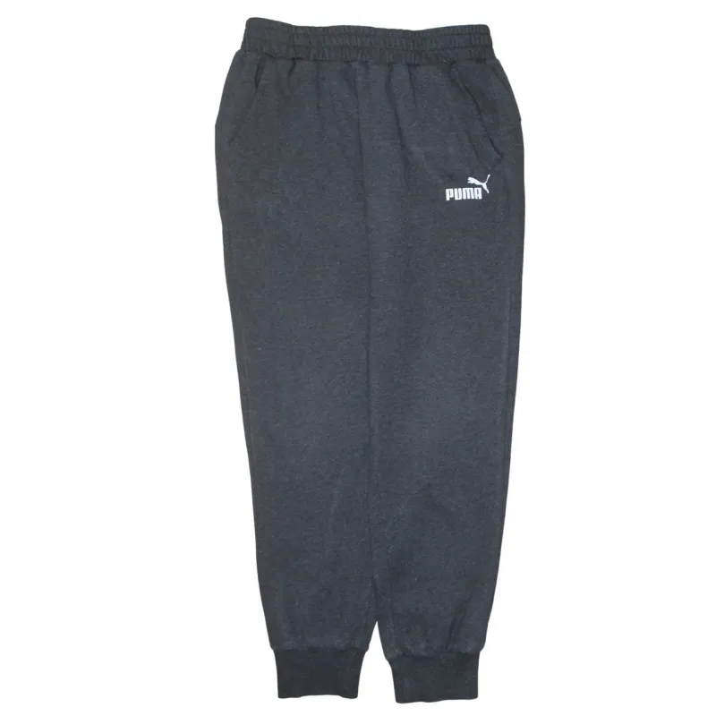 Puma Dark Grey Joggers Men's Medium Printed Logo Fleece Lined Elasticated Cuffs Sweatpants sold by Vintage Club
