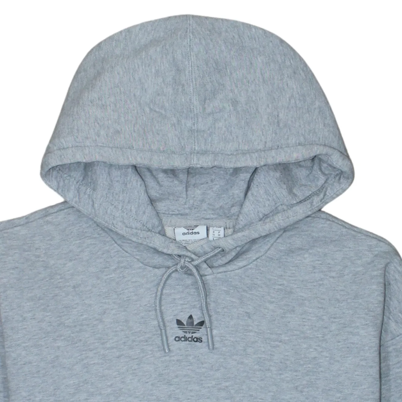 Adidas Grey Hoodie Women’s Large Trefoil Sleeve Print Drawstring Logo Pullover Sweatshirt sold by Vintage Club product image thumbnail 3