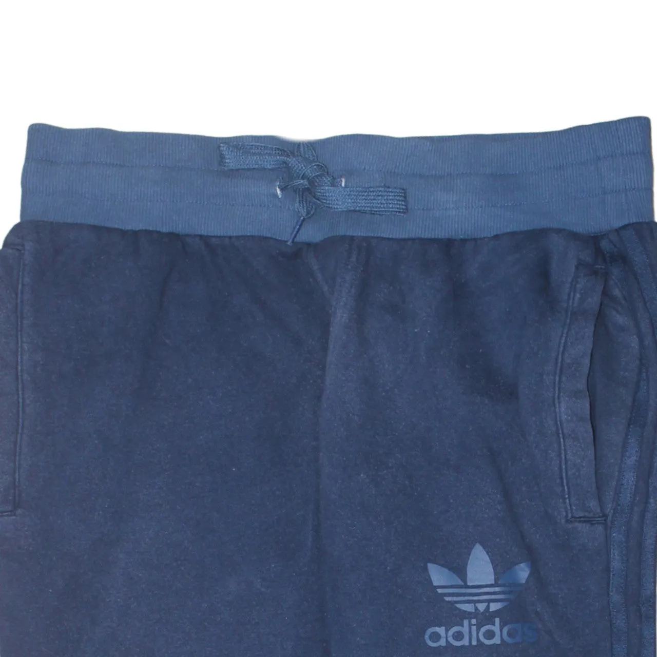 Adidas Navy Blue Joggers Men's Large Trefoil Logo Elastic Waist Cuffed Sweatpants sold by Vintage Club product image thumbnail 3