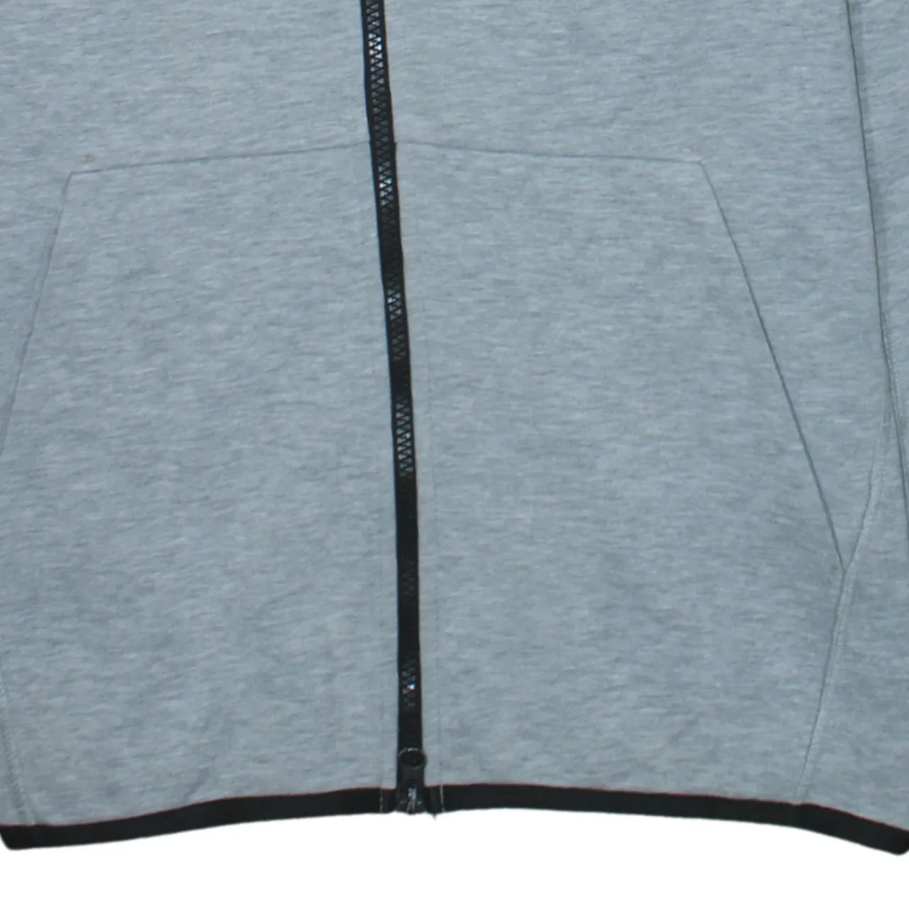 Nike Grey Full Zip Hoodie Men's Medium Printed Logo Split Pocket Casual Sweatshirt sold by Vintage Club product image thumbnail 4