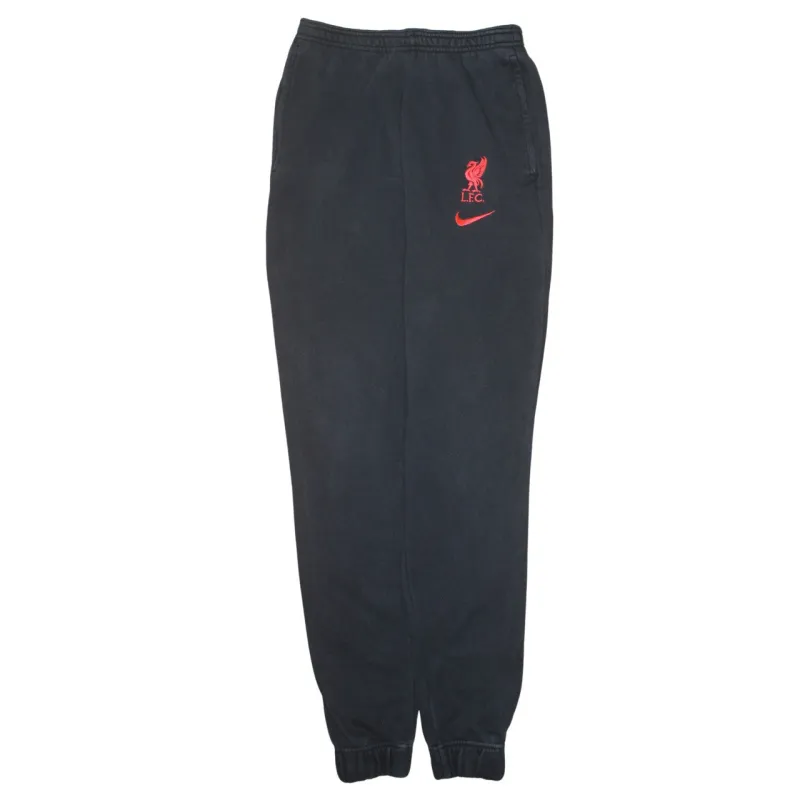 Nike Black Joggers Sweatpants Men's Small Liverpool LFC Embroidered Red Swoosh Trousers made by Nike