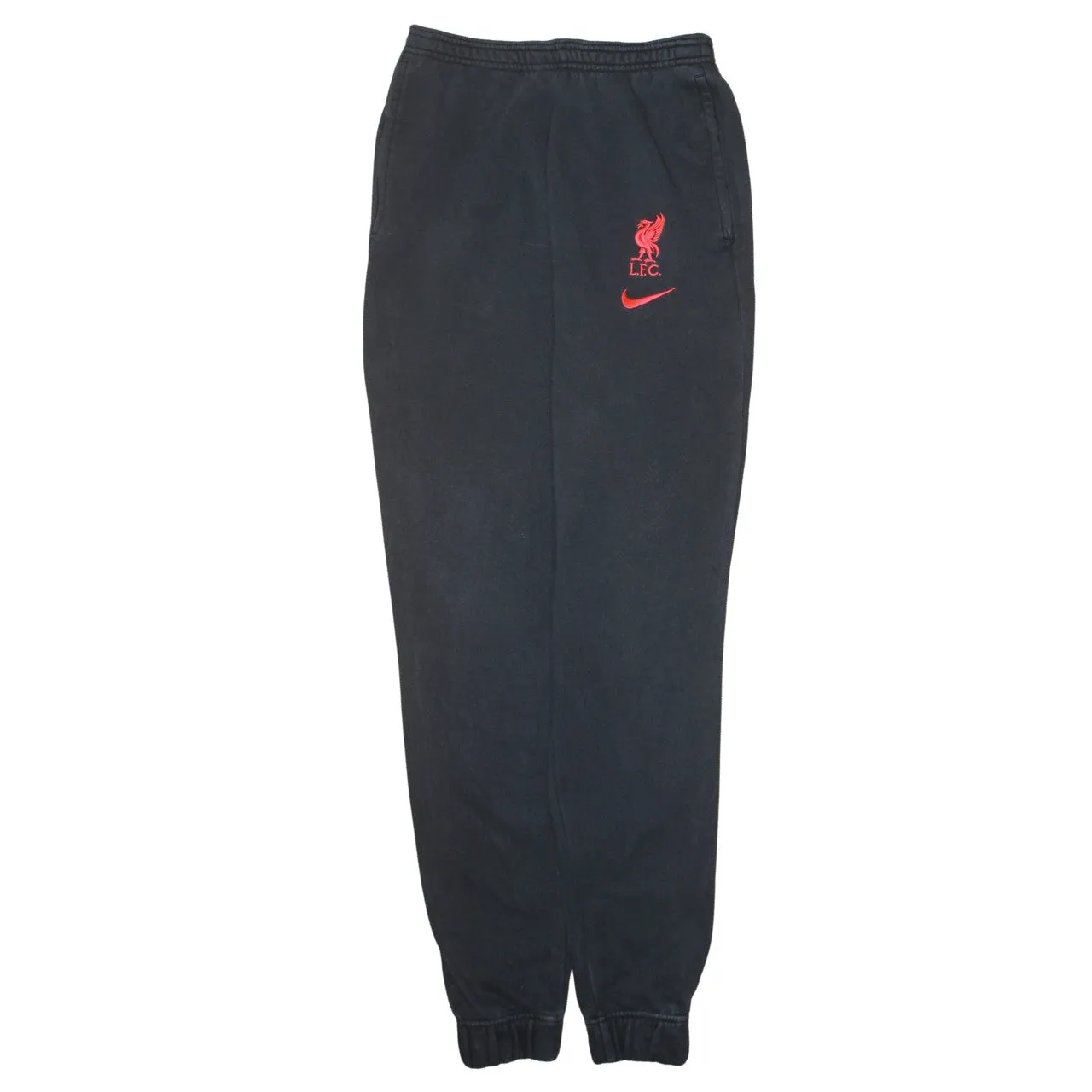 Nike Black Joggers Sweatpants Men's Small Liverpool LFC Embroidered Red Swoosh Trousers sold by Vintage Club