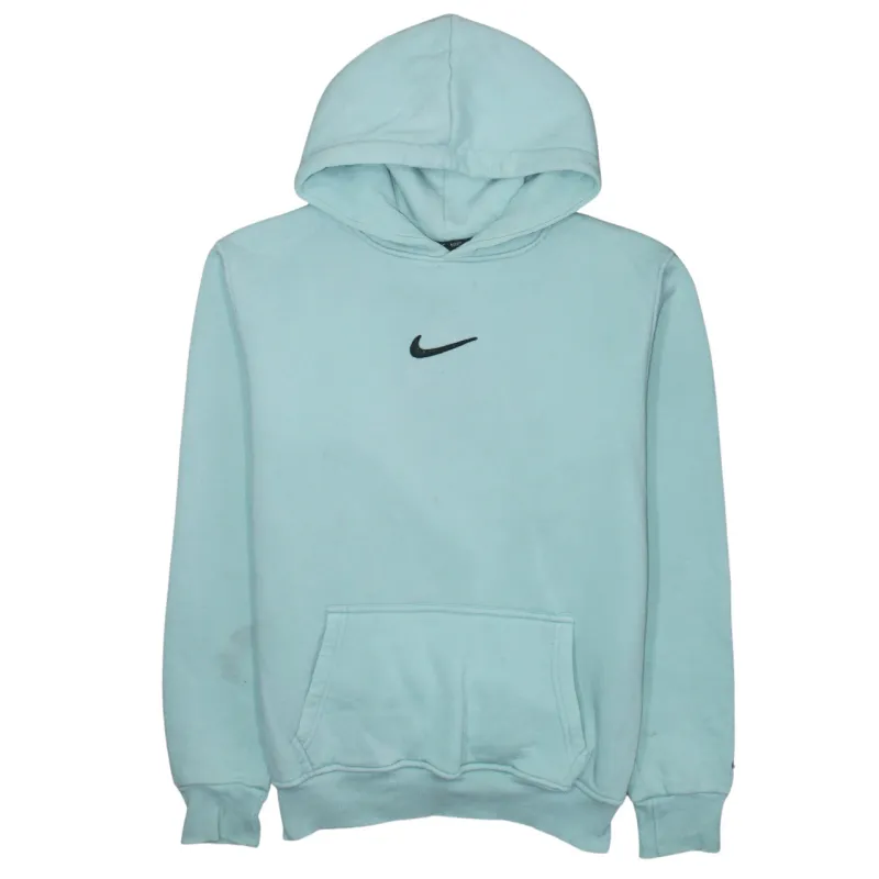 Nike Light Blue Hoodie Women's XXLarge Embroidered Swoosh Front Pocket Pullover Sweatshirt sold by Vintage Club
