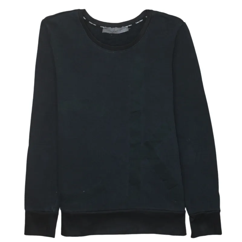 Calvin Klein Black Sweatshirt Women's Small Tonal CK Logo Crewneck Pullover Top sold by Vintage Club