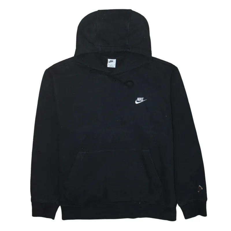 Nike Black Hoodie Men’s XLarge Embroidered Swoosh Logo Front Pouch Pullover Sweatshirt sold by Vintage Club