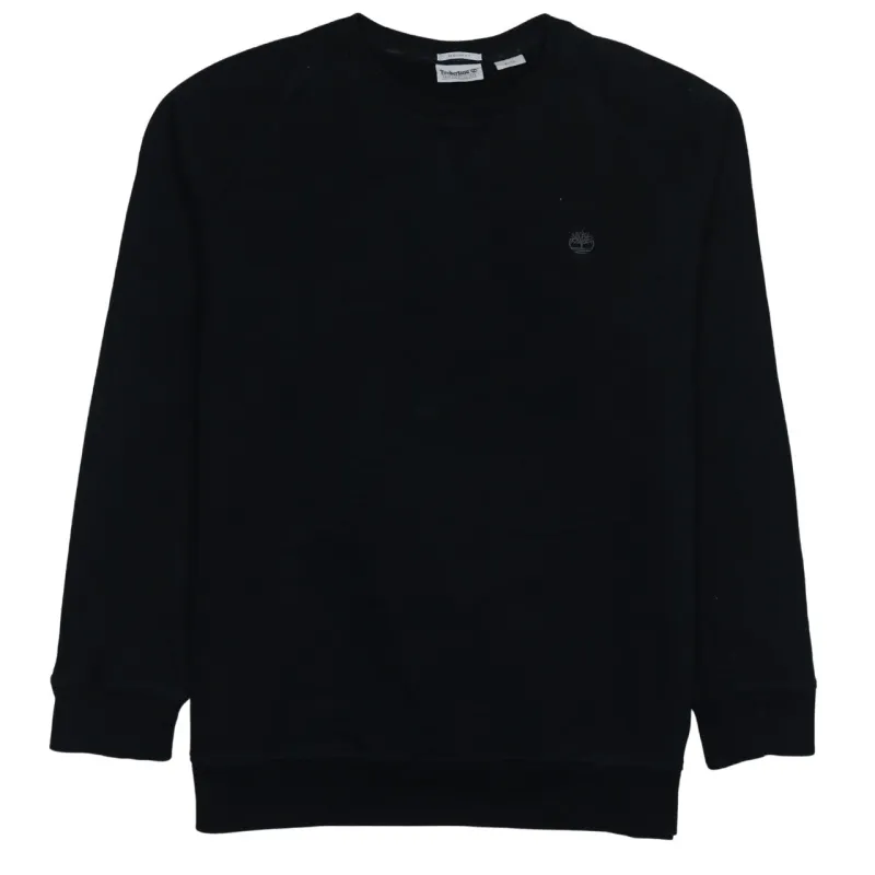 Timberland Black Sweatshirt Men's XLarge Embroidered Chest Logo Crewneck Pullover Jumper sold by Vintage Club