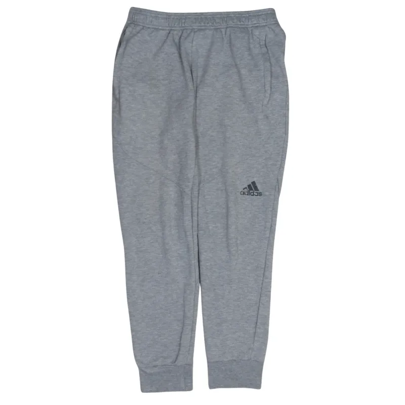 Adidas Light Grey Joggers Men's Medium Elastic Waist Cuffed Hem Printed Logo Sweatpants sold by Vintage Club