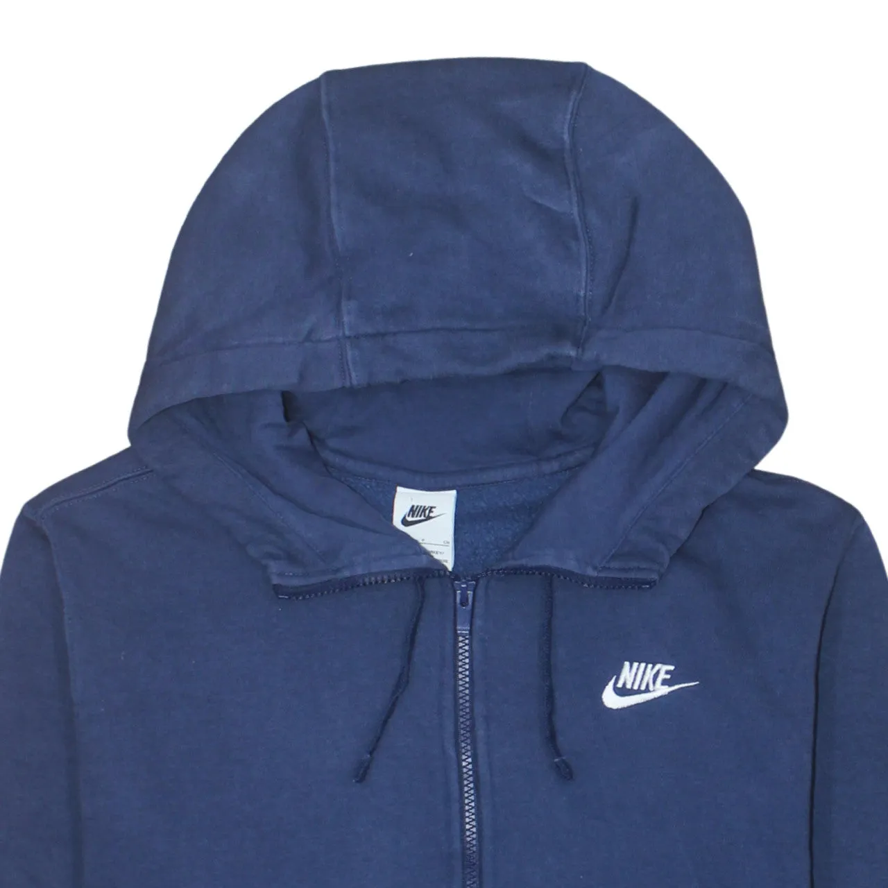 Nike Navy Blue Zip Hoodie Men's Small Embroidered Swoosh Split Pocket Sweatshirt Top sold by Vintage Club product image thumbnail 3