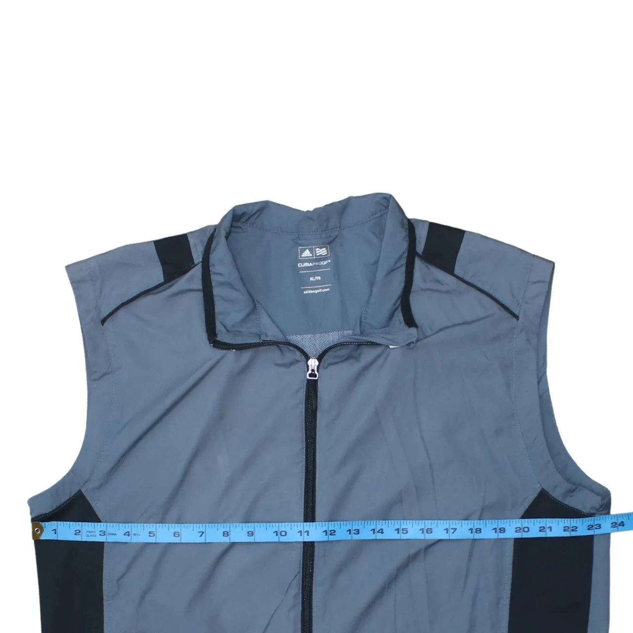 Adidas Grey Gilet Women’s XLarge Full Zip Three Stripe Back Logo Zip Pockets Vest sold by Vintage Club product image thumbnail 5