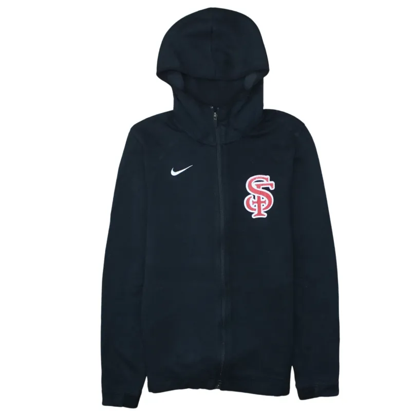 Nike Black Full Zip Hoodie Women’s Small Embroidered S C Chest Logo Fleece Sweatshirt sold by Vintage Club