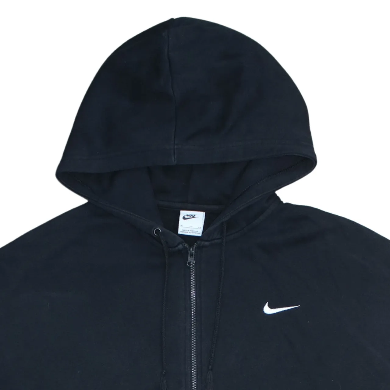 Nike Black Full Zip Hoodie Men's XLarge Embroidered Swoosh Split Pocket Fleece Sweatshirt sold by Vintage Club product image thumbnail 3