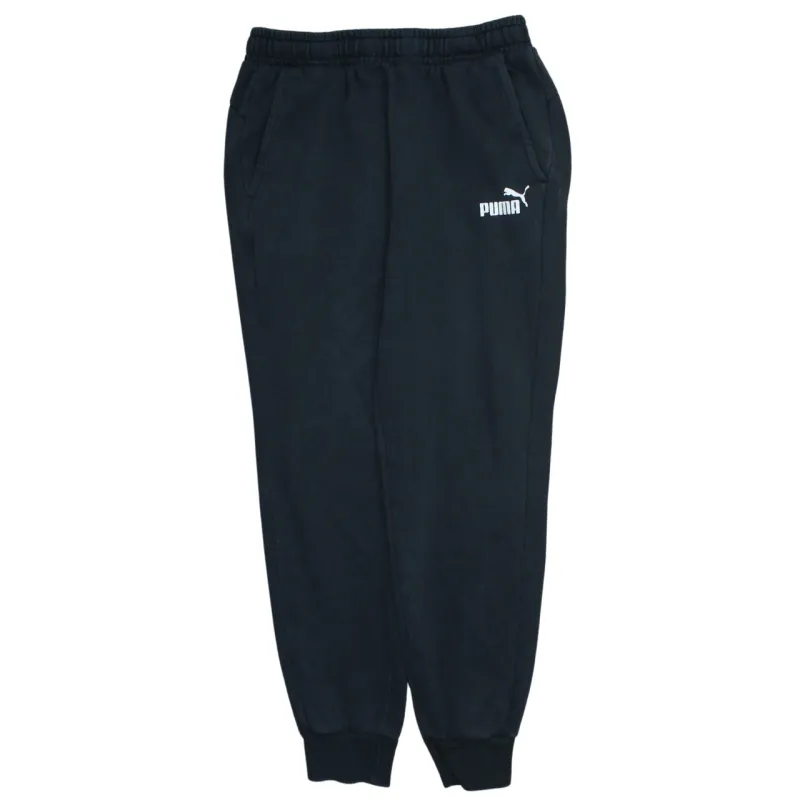 Puma Black Joggers Men’s XLarge Printed Logo Elastic Waist Cuffed Fleece Sweatpants sold by Vintage Club