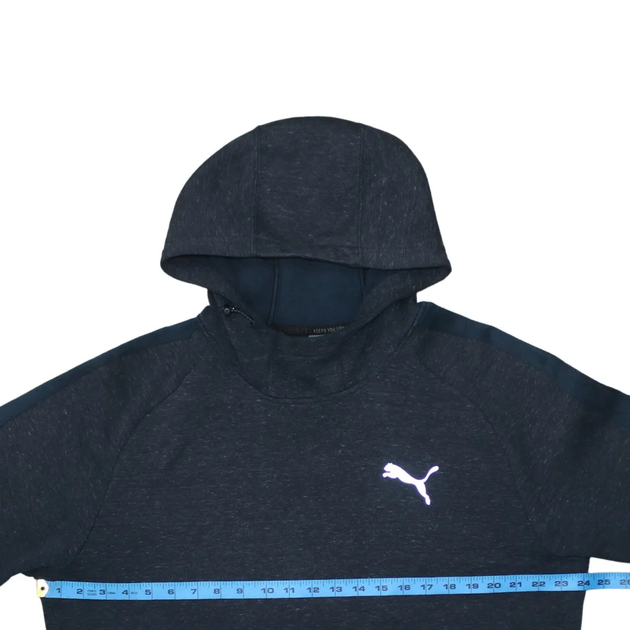 Puma Dark Navy Hoodie Women's XLarge Printed Logo Raglan Sleeves Pullover Sweatshirt sold by Vintage Club product image thumbnail 5