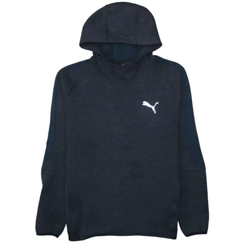 Puma Dark Navy Hoodie Women's XLarge Printed Logo Raglan Sleeves Pullover Sweatshirt sold by Vintage Club