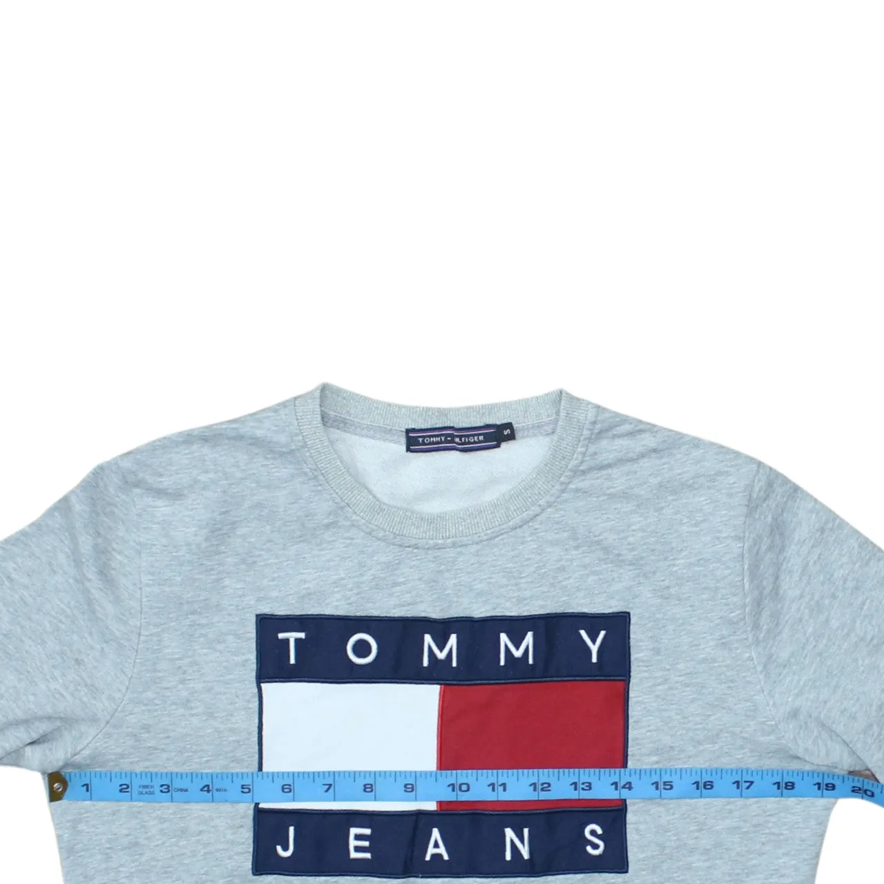 Tommy Hilfiger Grey Sweatshirt Men's Small Embroidered Tommy Jeans Flag Logo Pullover sold by Vintage Club product image thumbnail 5