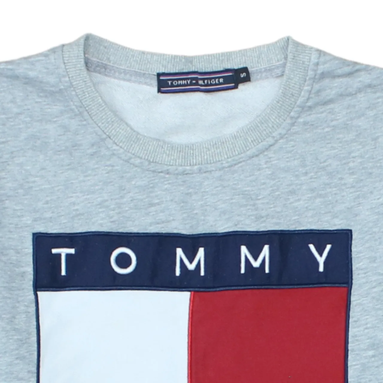Tommy Hilfiger Grey Sweatshirt Men's Small Embroidered Tommy Jeans Flag Logo Pullover sold by Vintage Club product image thumbnail 3