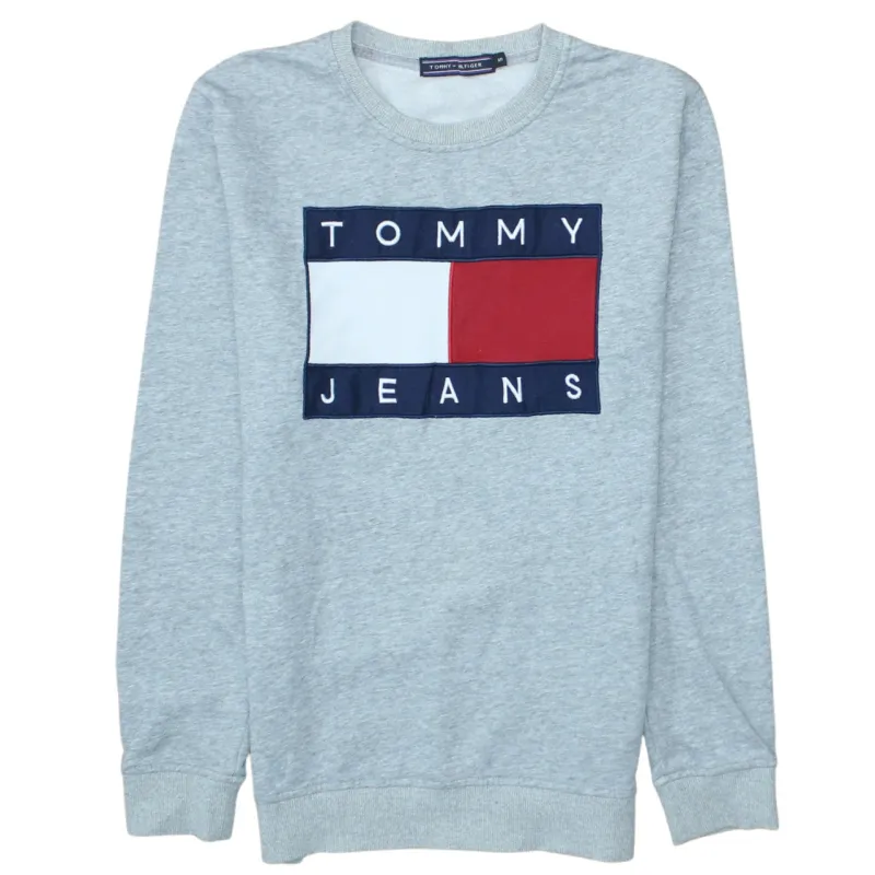 Tommy Hilfiger Grey Sweatshirt Men's Small Embroidered Tommy Jeans Flag Logo Pullover sold by Vintage Club