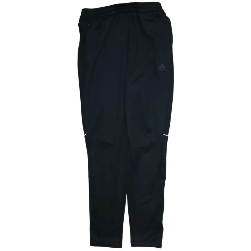 Adidas Black Joggers Men’s Medium Tapered Leg Zip Hems Reflective Trim Track Pants sold by Vintage Club