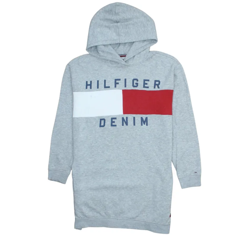 Tommy Hilfiger Grey Hoodie Men's Medium Hilfiger Denim Printed Flag Logo Pullover Sweatshirt sold by Vintage Club
