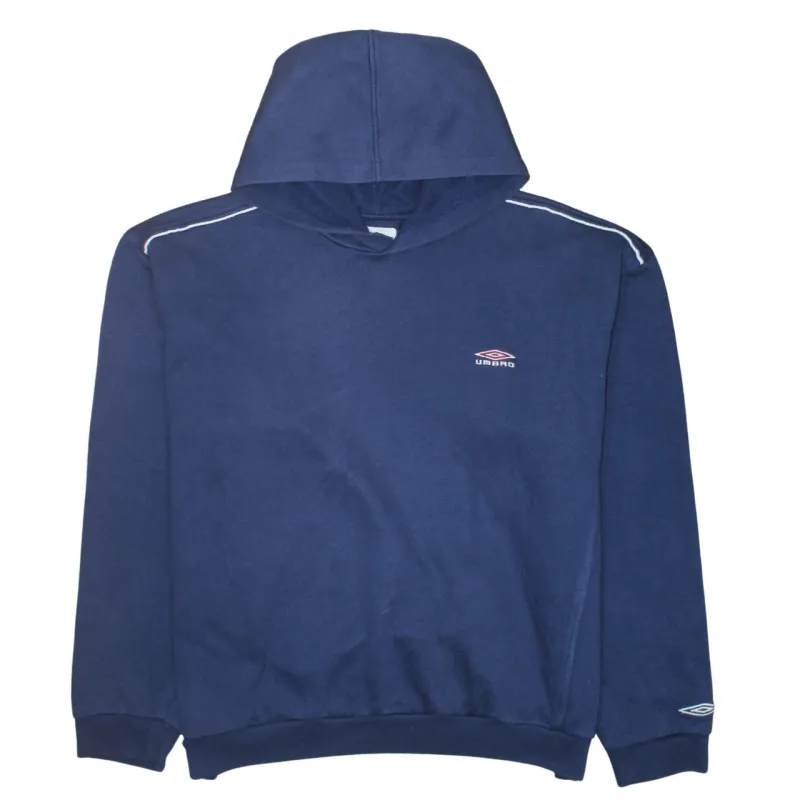 Umbro Navy Blue Hoodie Men's XLarge Small Logo Piping Detail Pullover Sweatshirt sold by Vintage Club