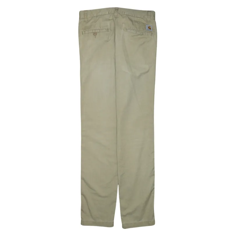 Carhartt Beige Dander Pants Men's 30x32 Chino Style Logo Patch Back Pockets Trousers made by Carhartt