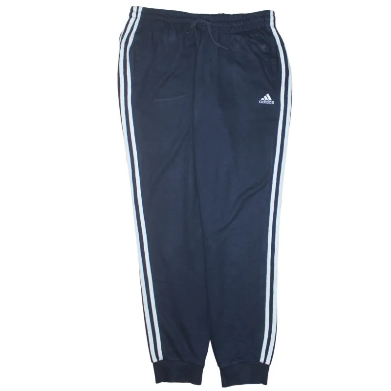 Adidas Navy Blue Joggers Women’s Large Embroidered Logo Three Stripe Cuffed Sweatpants made by Adidas