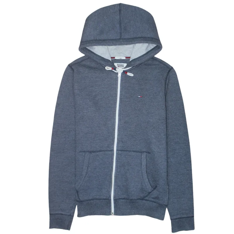 Tommy Jeans Blue Full Zip Hoodie Men’s XSmall Embroidered Flag Logo Split Pockets Sweatshirt sold by Vintage Club