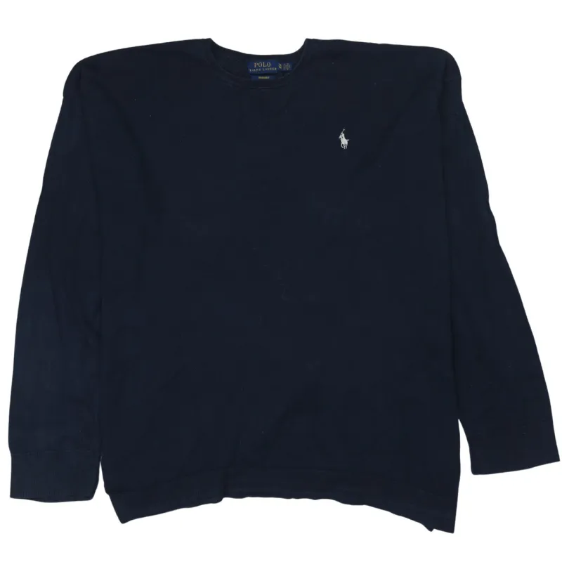 Polo Ralph Lauren Navy Blue Sweatshirt Women’s XLarge Embroidered Pony Logo Crewneck Pullover sold by Vintage Club