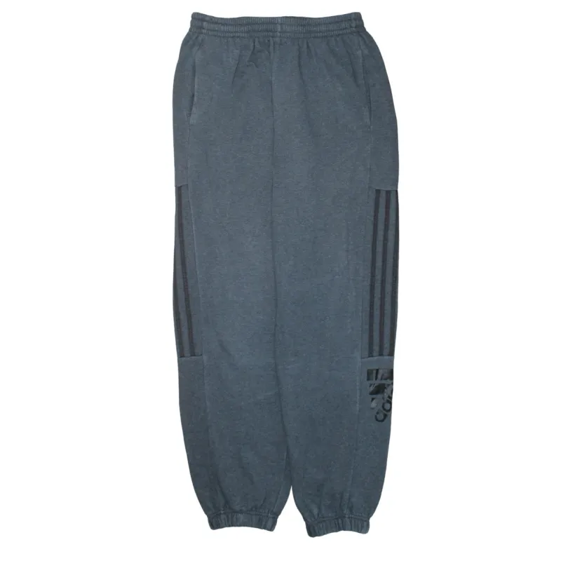 Adidas Dark Grey Joggers Women's Large Three Stripe Legs Printed Logo Sweatpants sold by Vintage Club