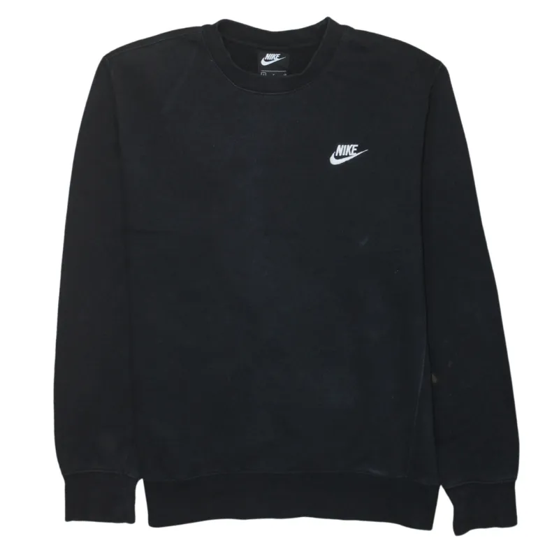 Nike Black Sweatshirt Men's Small Embroidered Swoosh Logo Crewneck Pullover Jumper sold by Vintage Club