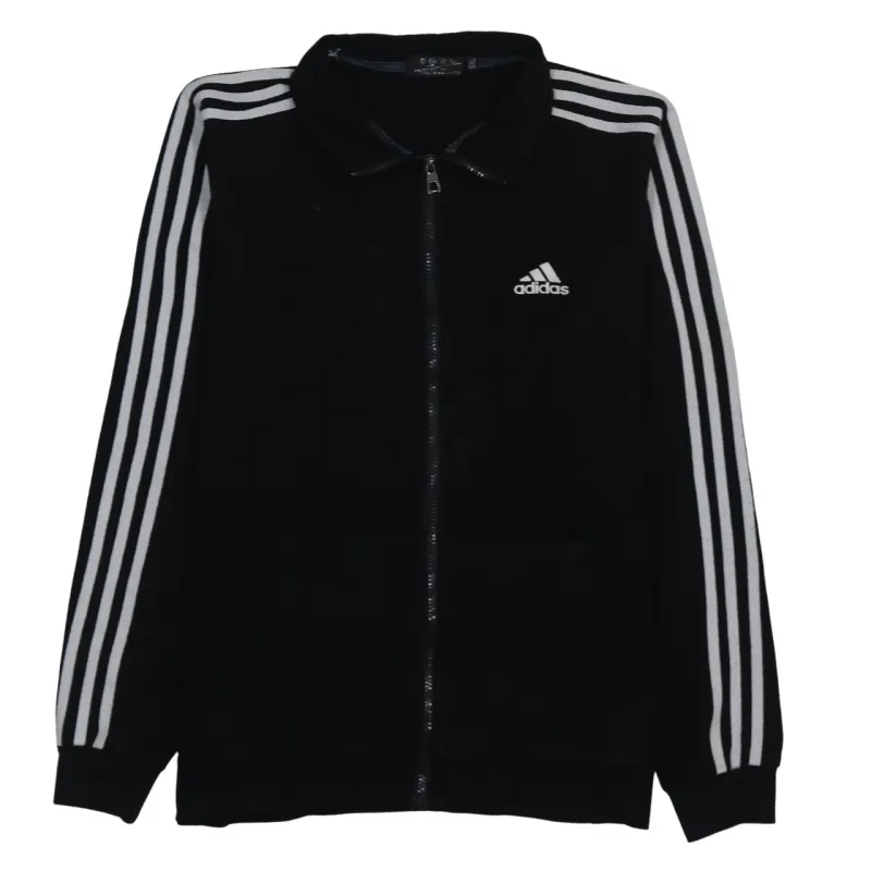 Adidas Black Track Jacket Women’s 5XL Three Stripe Sleeves Embroidered Logo Zip Top sold by Vintage Club