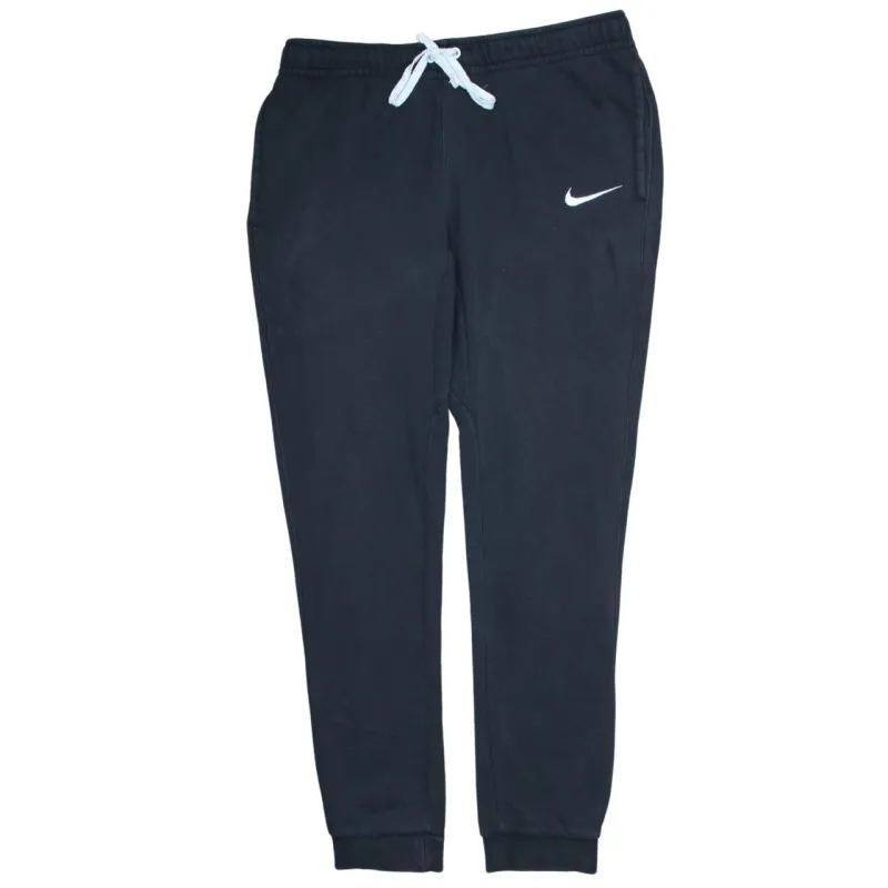 Nike Black Joggers Sweatpants Men’s Medium Embroidered Swoosh Drawstring Waist Cuffed Legs sold by Vintage Club