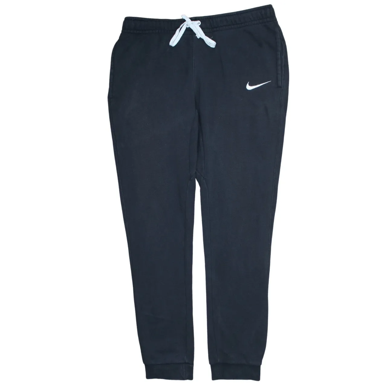 Nike Black Joggers Sweatpants Men’s Medium Embroidered Swoosh Drawstring Waist Cuffed Legs sold by Vintage Club