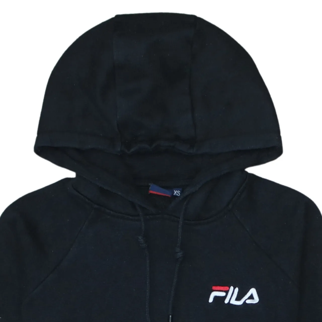 Fila Black Hoodie Women’s XSmall Embroidered Chest Logo Drawstring Hood Front Pocket Sweatshirt sold by Vintage Club product image thumbnail 3
