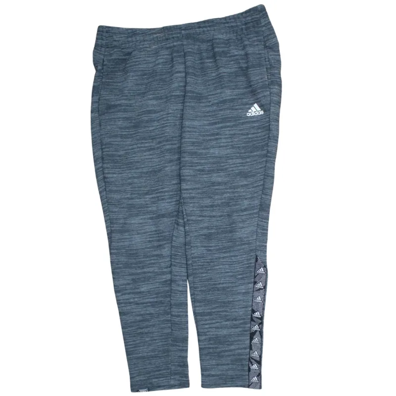 Adidas Grey Marl Joggers Women’s Large Printed Logo Side Panel Tapered Sweatpants sold by Vintage Club