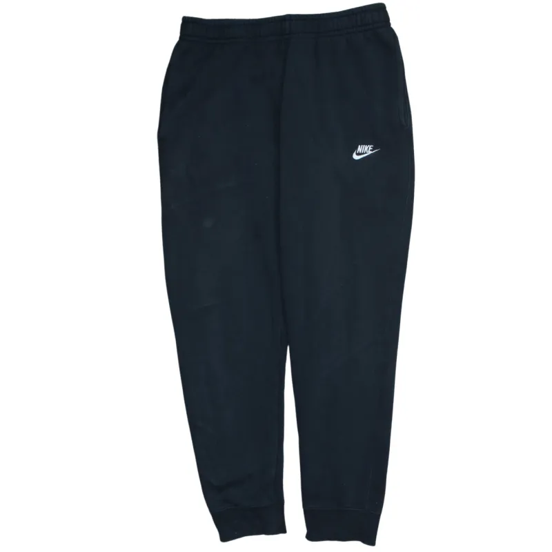 Nike Black Joggers Men’s Medium Embroidered Swoosh Elastic Waist Cuffed Sweatpants made by Nike