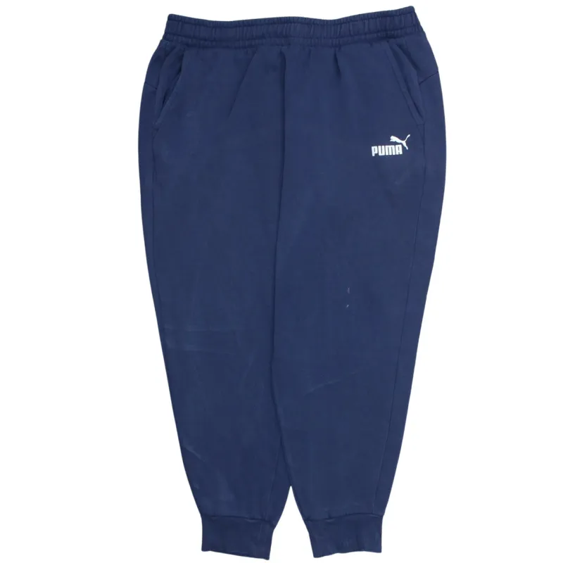 Puma Navy Blue Joggers Men’s XXLarge Printed Logo Elastic Waist Cuffed Sweatpants sold by Vintage Club
