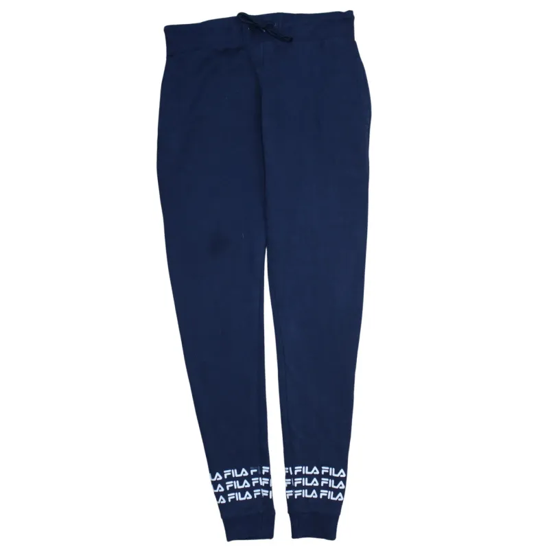 Fila Navy Blue Joggers Women’s XLarge Logo Cuff Elastic Waist Drawstring Sweatpants sold by Vintage Club