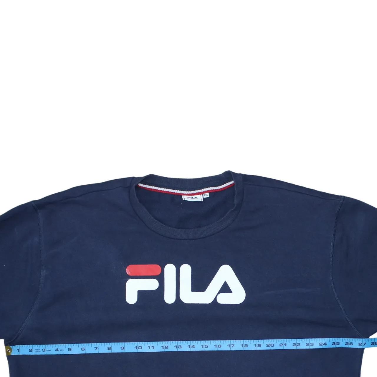 Fila Navy Blue Sweatshirt Women's 4XL Printed Logo Crewneck Pullover Fleece Top sold by Vintage Club product image thumbnail 5