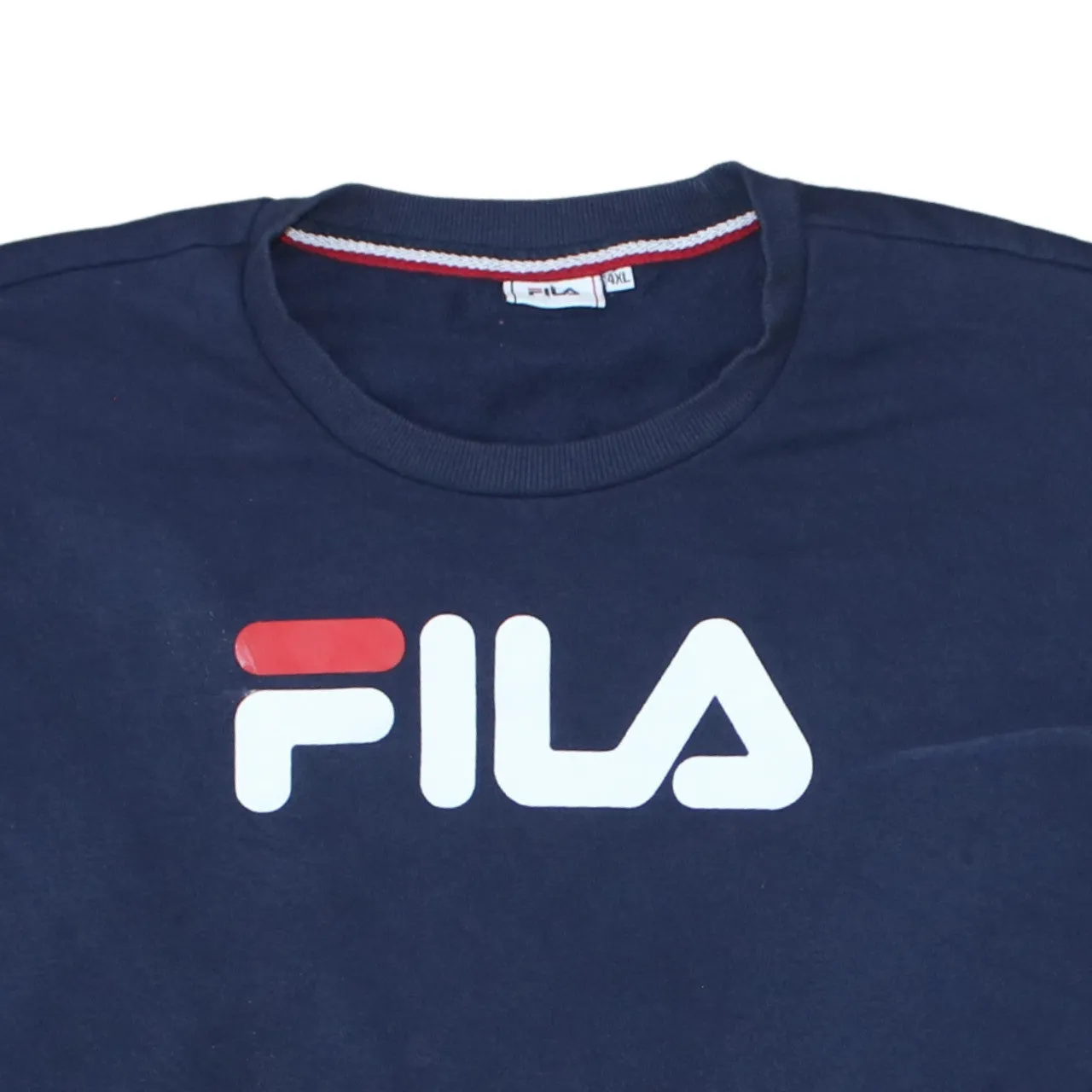 Fila Navy Blue Sweatshirt Women's 4XL Printed Logo Crewneck Pullover Fleece Top sold by Vintage Club product image thumbnail 3