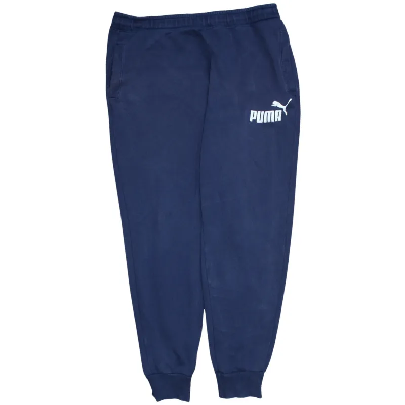 Puma Navy Blue Joggers Men’s XXLarge Printed Logo Elastic Waist Cuffed Sweatpants sold by Vintage Club
