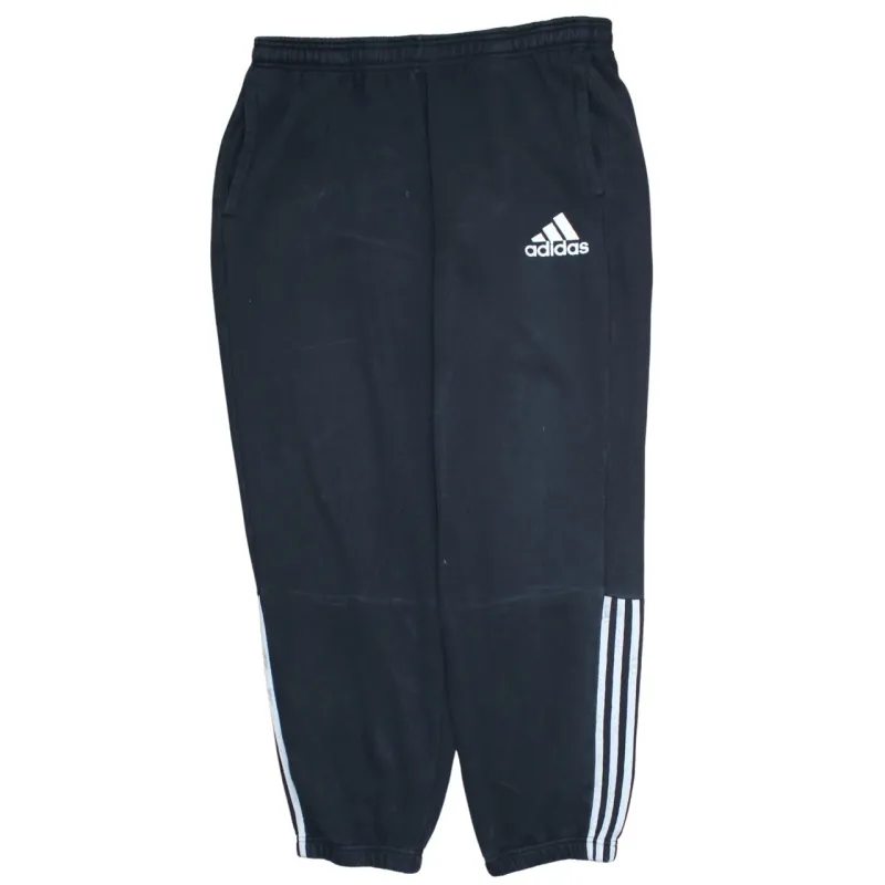 Adidas Black Joggers Men’s XLarge Embroidered Logo Three Stripe Legs Elastic Cuffs Sweatpants sold by Vintage Club