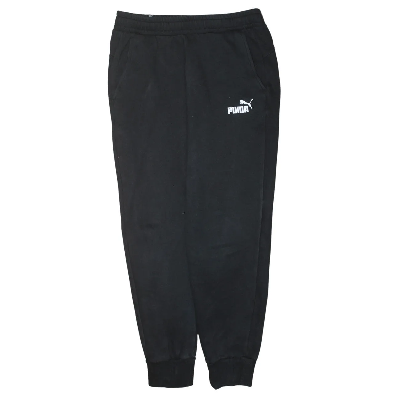 Puma Black Joggers Men’s Medium Printed Logo Elastic Waist Cuffed Hem Sweatpants sold by Vintage Club