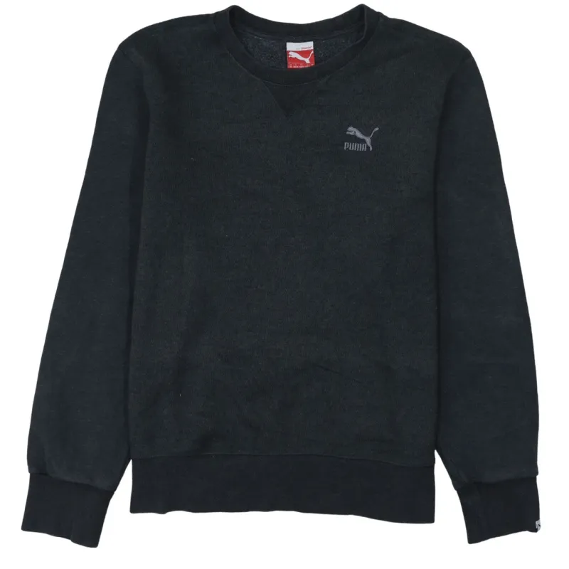 Puma Charcoal Grey Sweatshirt Men's Medium Embroidered Chest Logo Ribbed Crewneck Pullover Jumper sold by Vintage Club