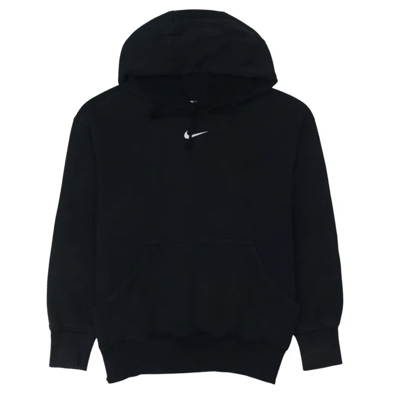 Nike Black Hoodie Men’s XSmall Small Swoosh Logo Drawstring Hood Front Pocket Sweatshirt sold by Vintage Club