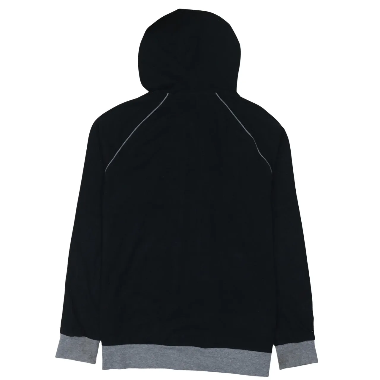 HUGO BOSS Black Zip Hoodie Women’s Medium Embroidered Chest Logo Contrast Grey Trim Top sold by Vintage Club product image thumbnail 2