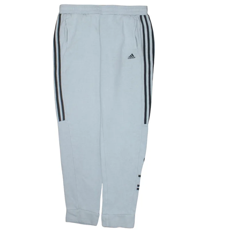 Adidas Light Grey Joggers Men’s 34 Three Stripe Embroidered Logo Fleece Sweatpants sold by Vintage Club