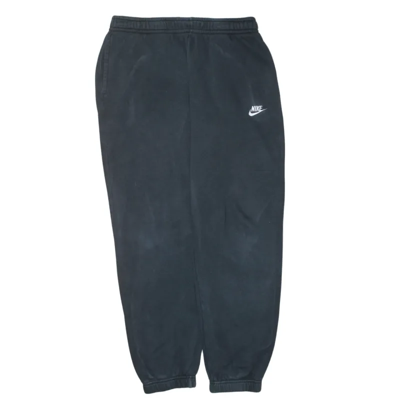Nike Black Joggers Men’s Large Embroidered Swoosh Elastic Waist Cuffed Sweatpants sold by Vintage Club