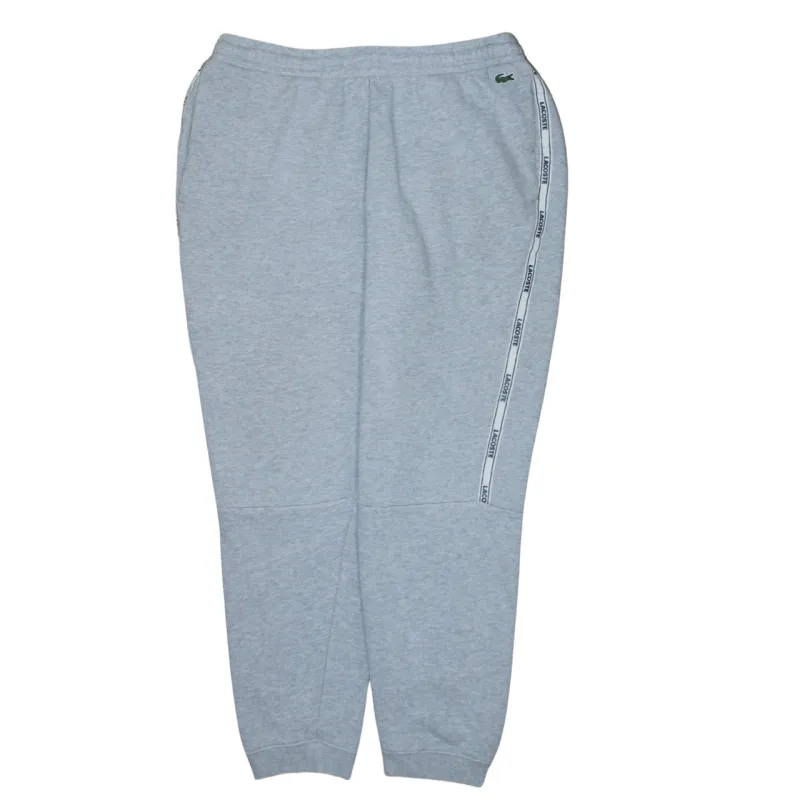 Lacoste Light Grey Joggers Men’s 34 Logo Tape Side Elastic Waist Cuffed Sweatpants made by Lacoste