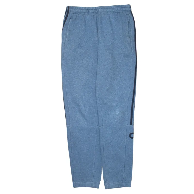 Adidas Blue Joggers Men's Medium Triple Stripe Logo Print Fleece Lined Sweatpants sold by Vintage Club